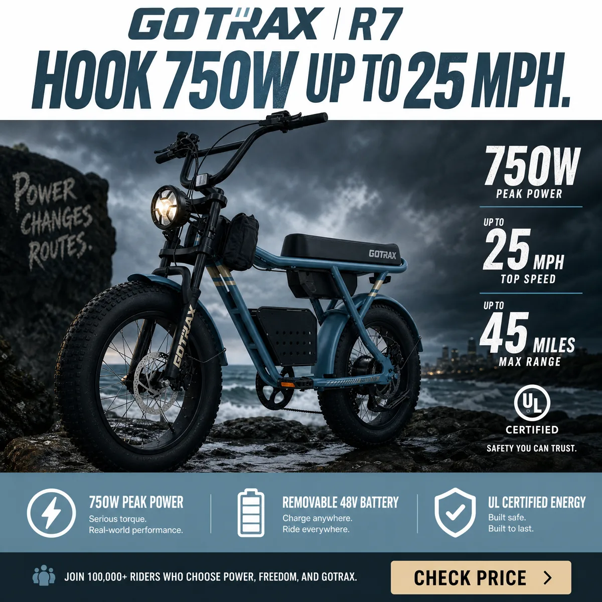 GoTrax R7 power fat tire ebike