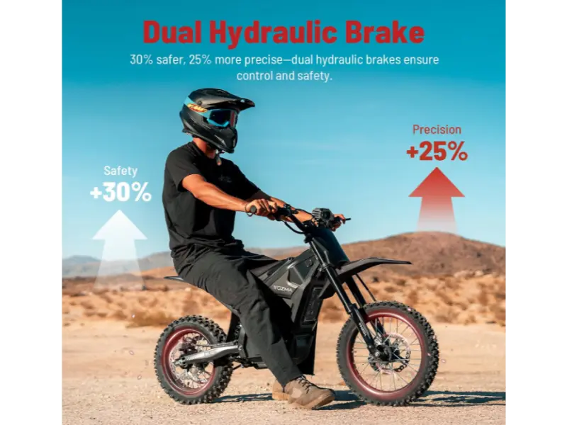 Rider on an electric dirt bike