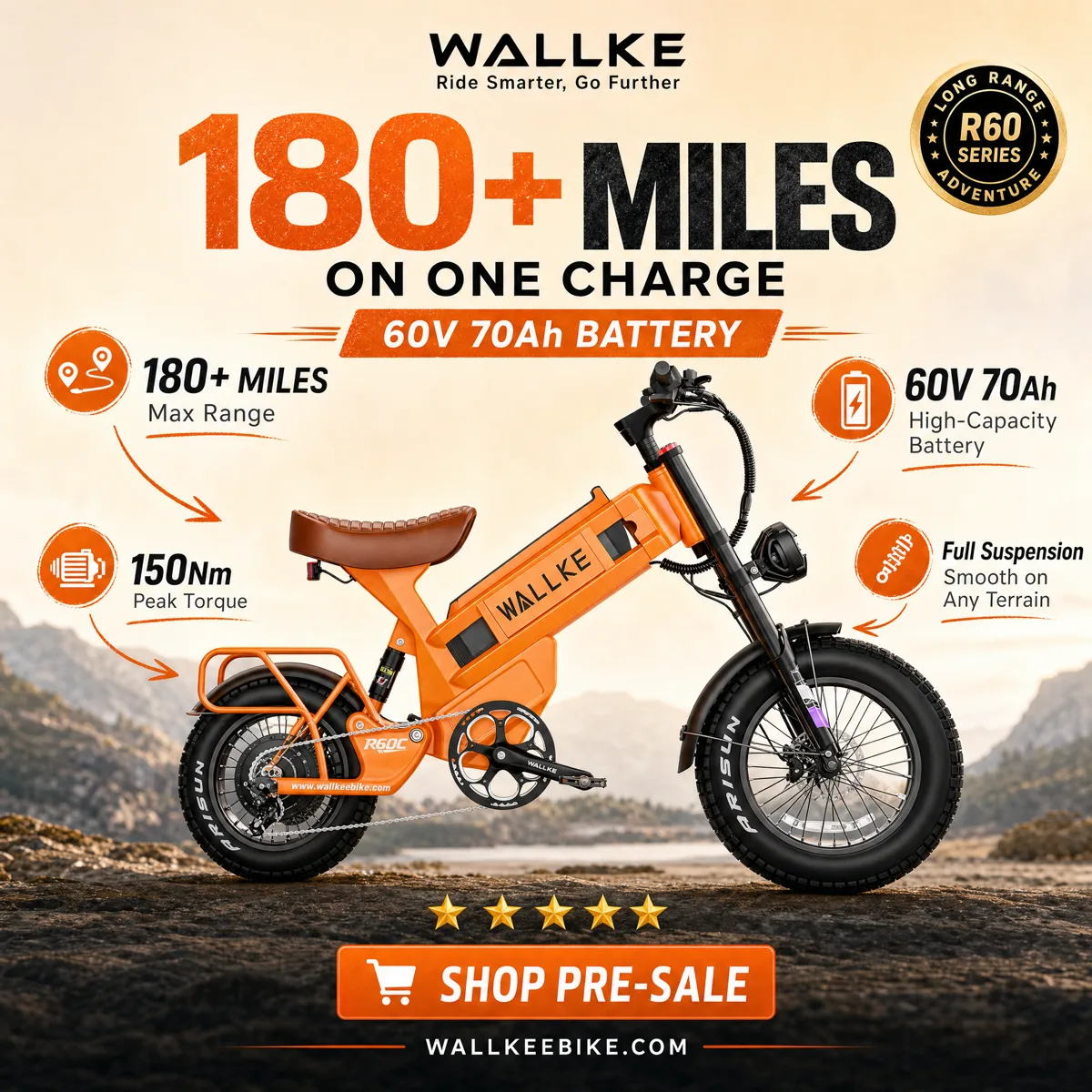 Wallke Ravager R60 long-range electric bike