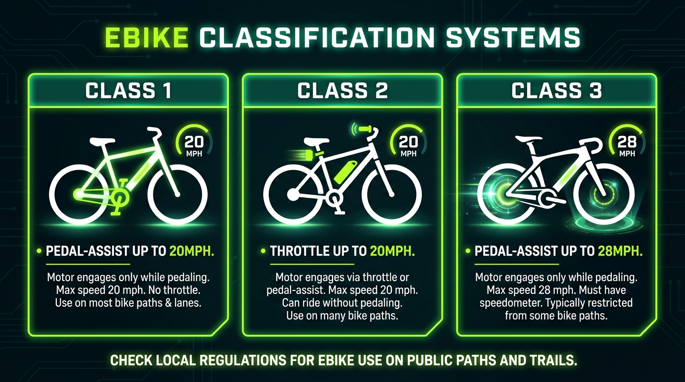 eBike class system explained: Class 1, Class 2, and Class 3