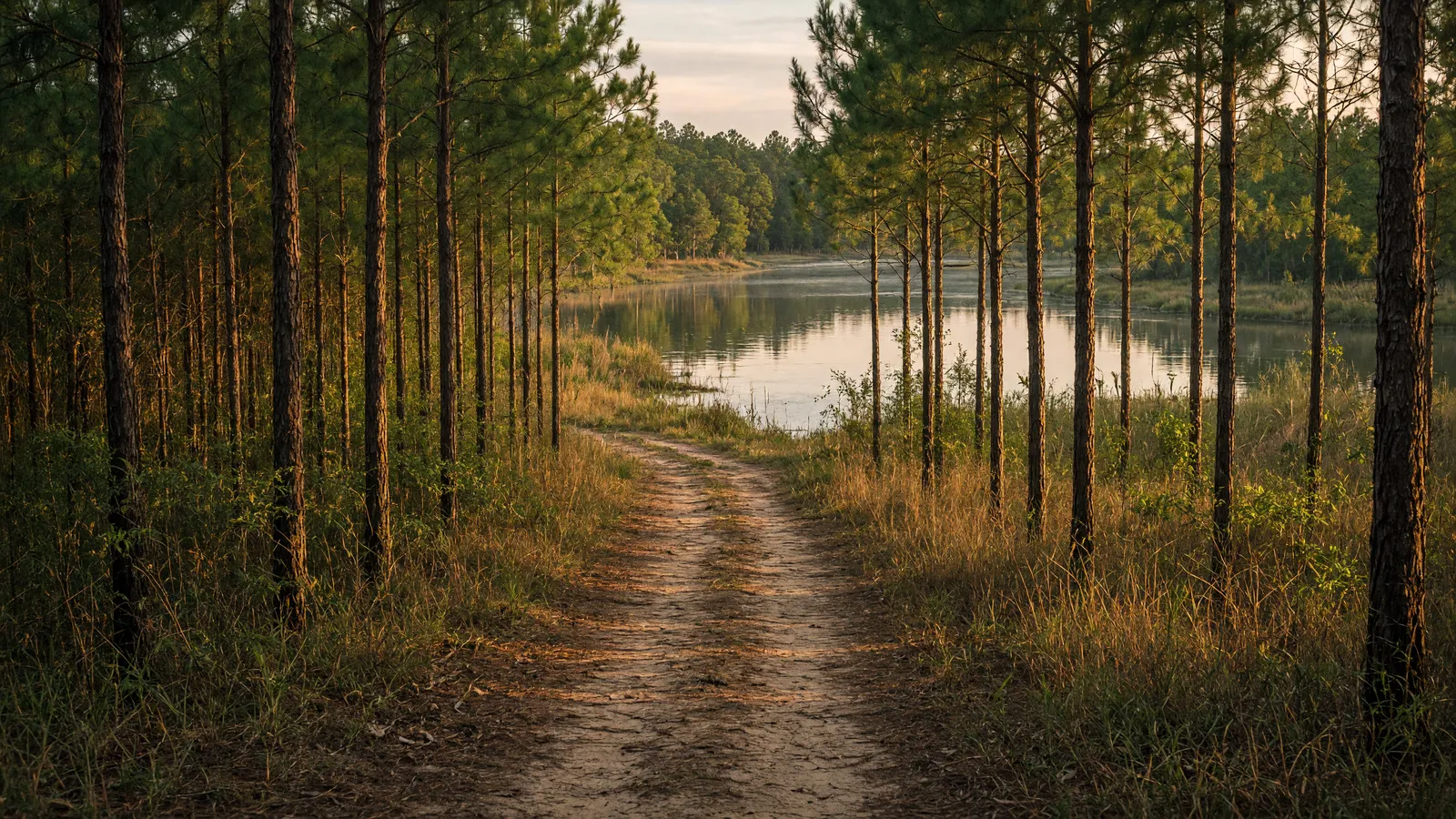 Empty Wiregrass pine path, Houston County, Alabama