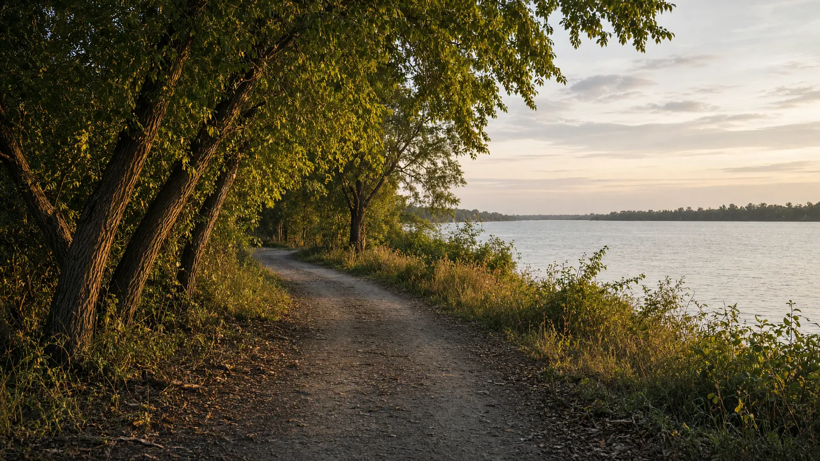 Empty Tennessee River path near Florence, Lauderdale County, Alabama