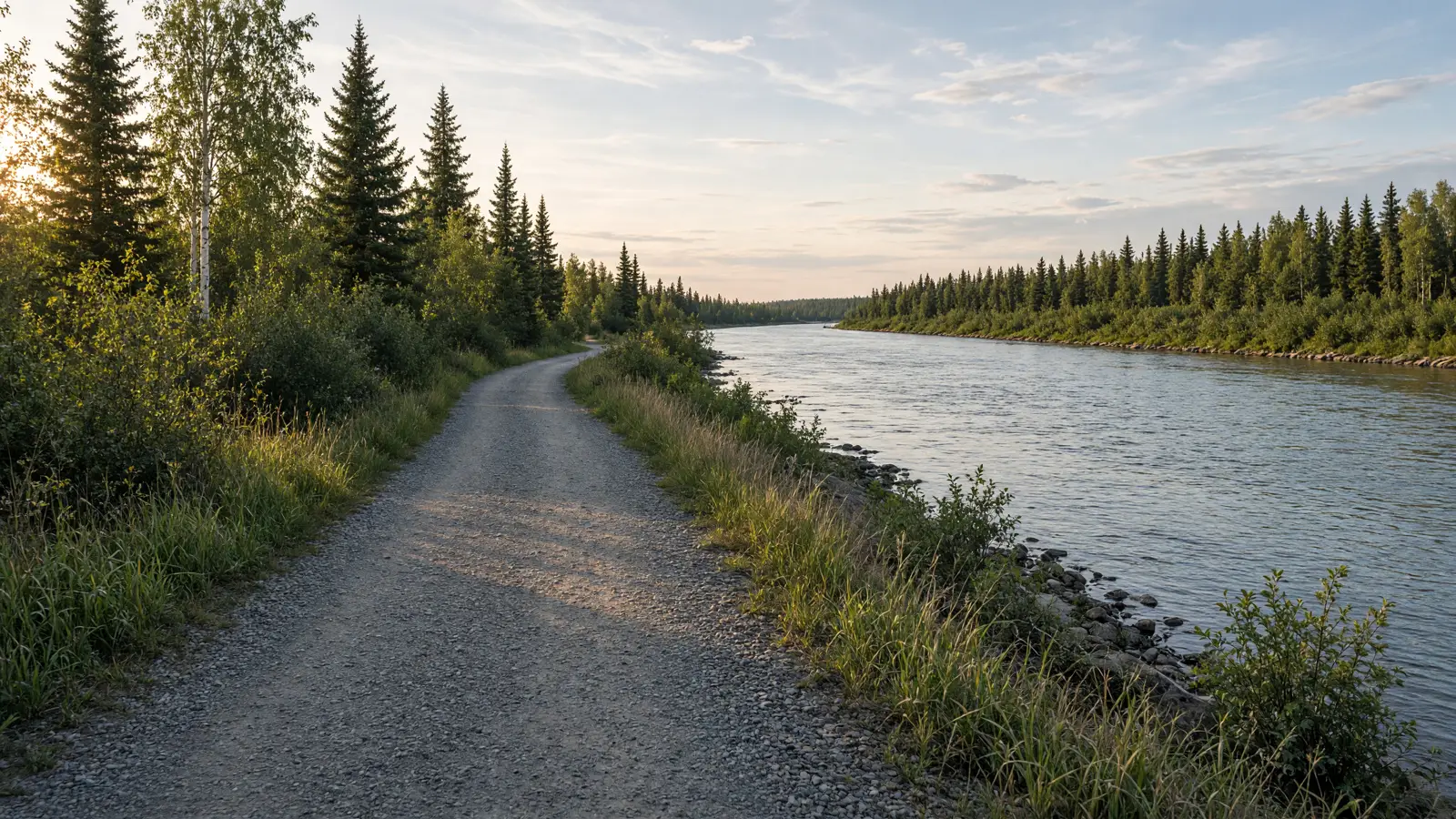 Chena River corridor and forest in Fairbanks North Star County, Alaska