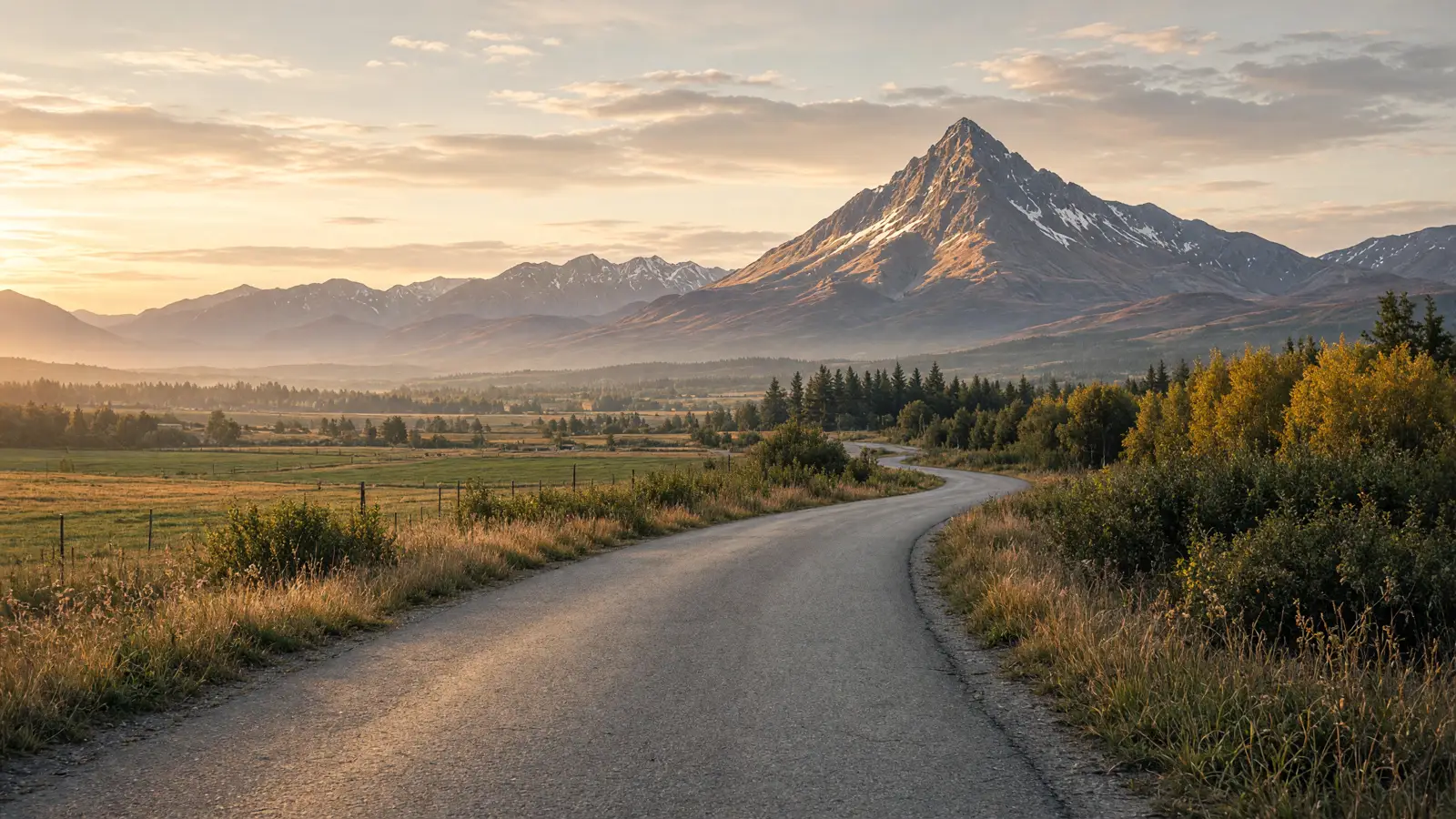 Matanuska-Susitna Valley path and Pioneer Peak, Alaska
