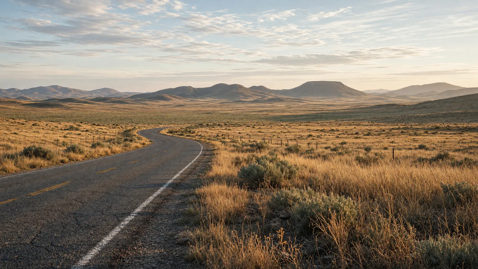 Empty high-country ranch road through Round Valley grassland near Eagar, Apache County, Arizona