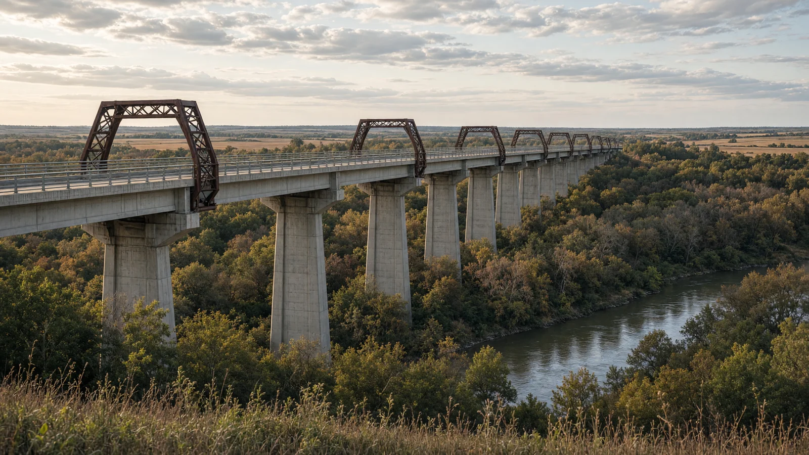Landscape still for blog: Best eBike Shops in Des Moines, IA (2026) -- High Trestle Trail & RAGBRAI