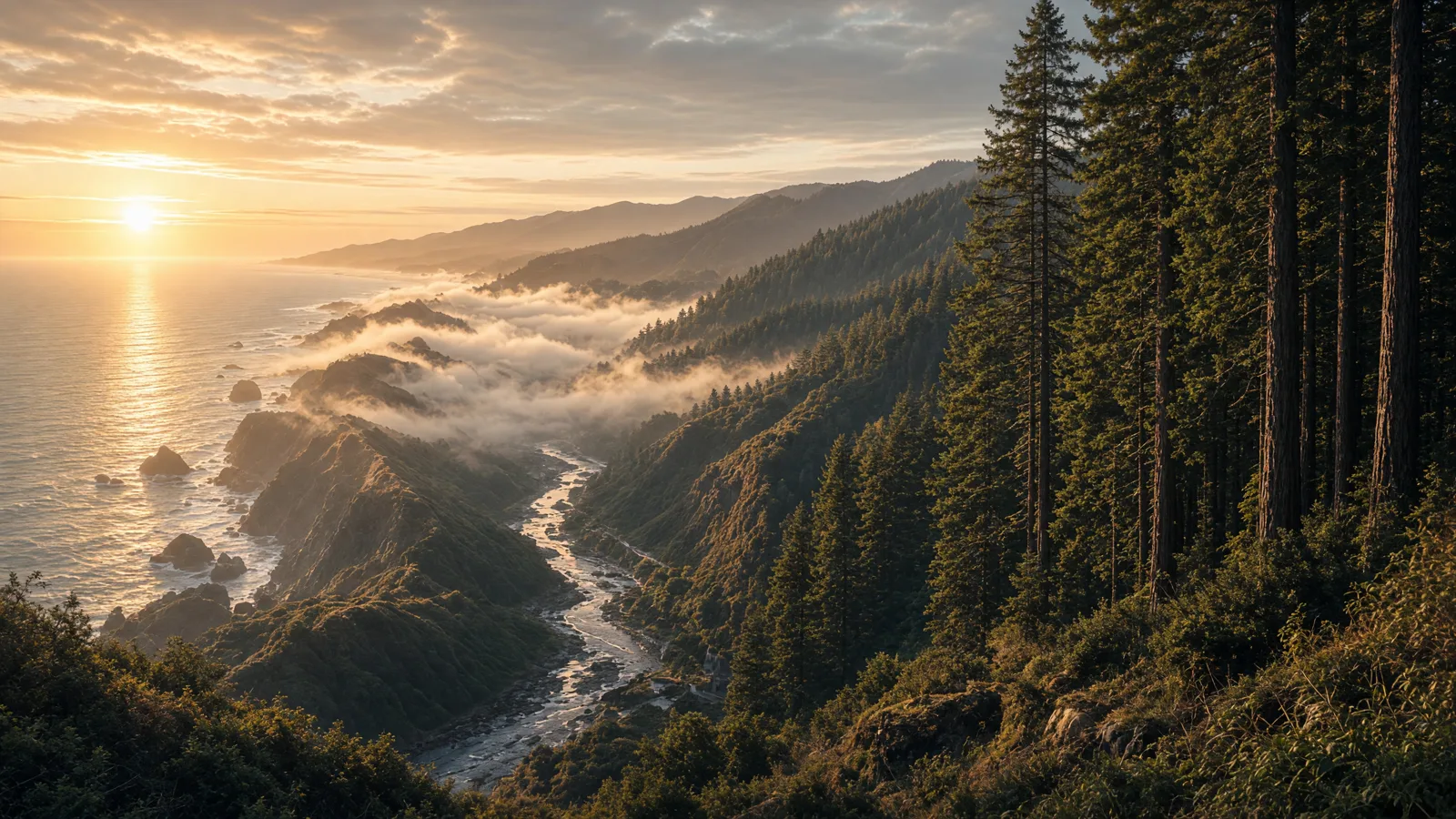 Cinematic landscape of Humboldt County, California