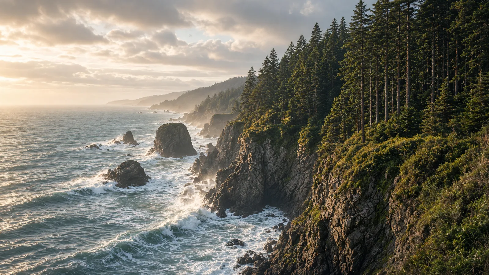 Cinematic landscape of Mendocino County, California