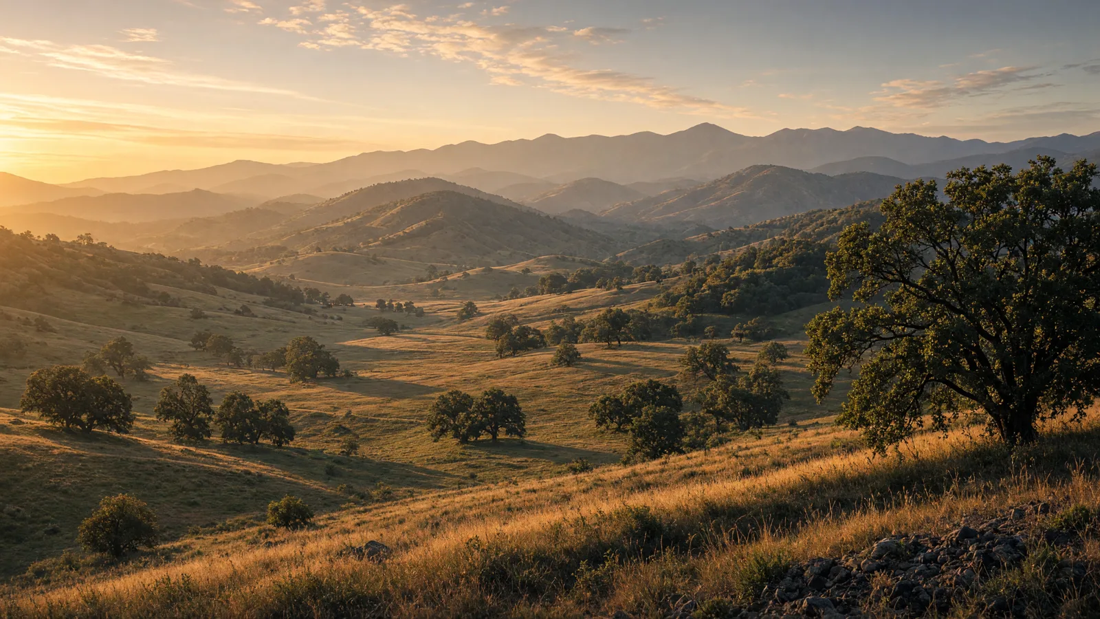 Cinematic landscape of Merced County, California