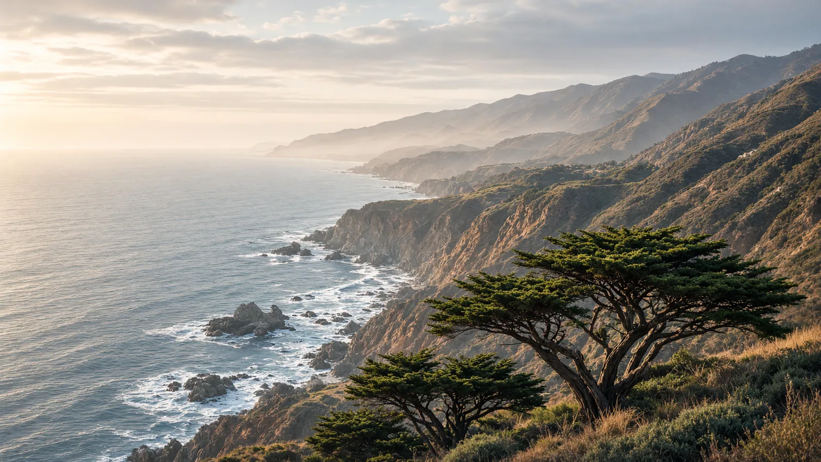 Cinematic landscape of Monterey County, California