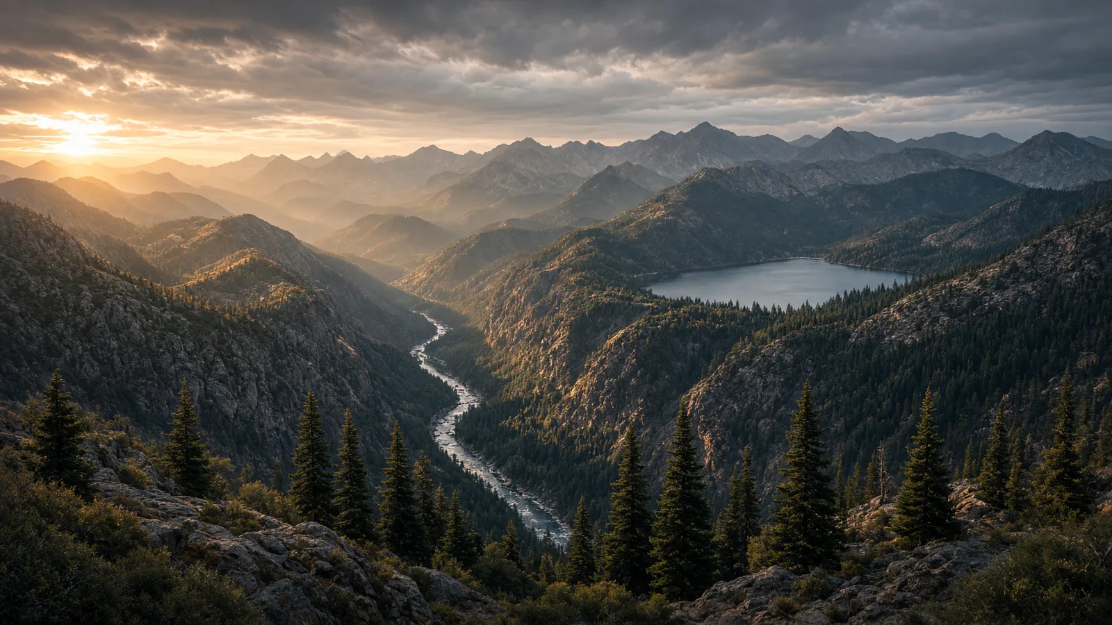 Cinematic landscape of Plumas County, California