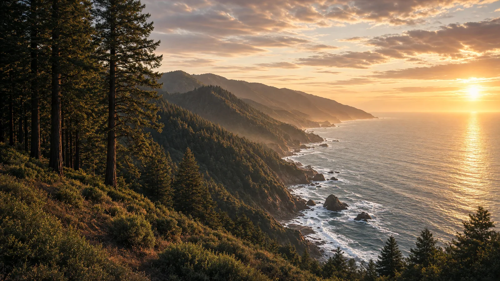 Cinematic landscape of Santa Cruz County, California
