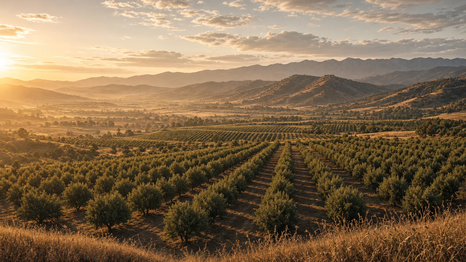 Cinematic landscape of Stanislaus County, California