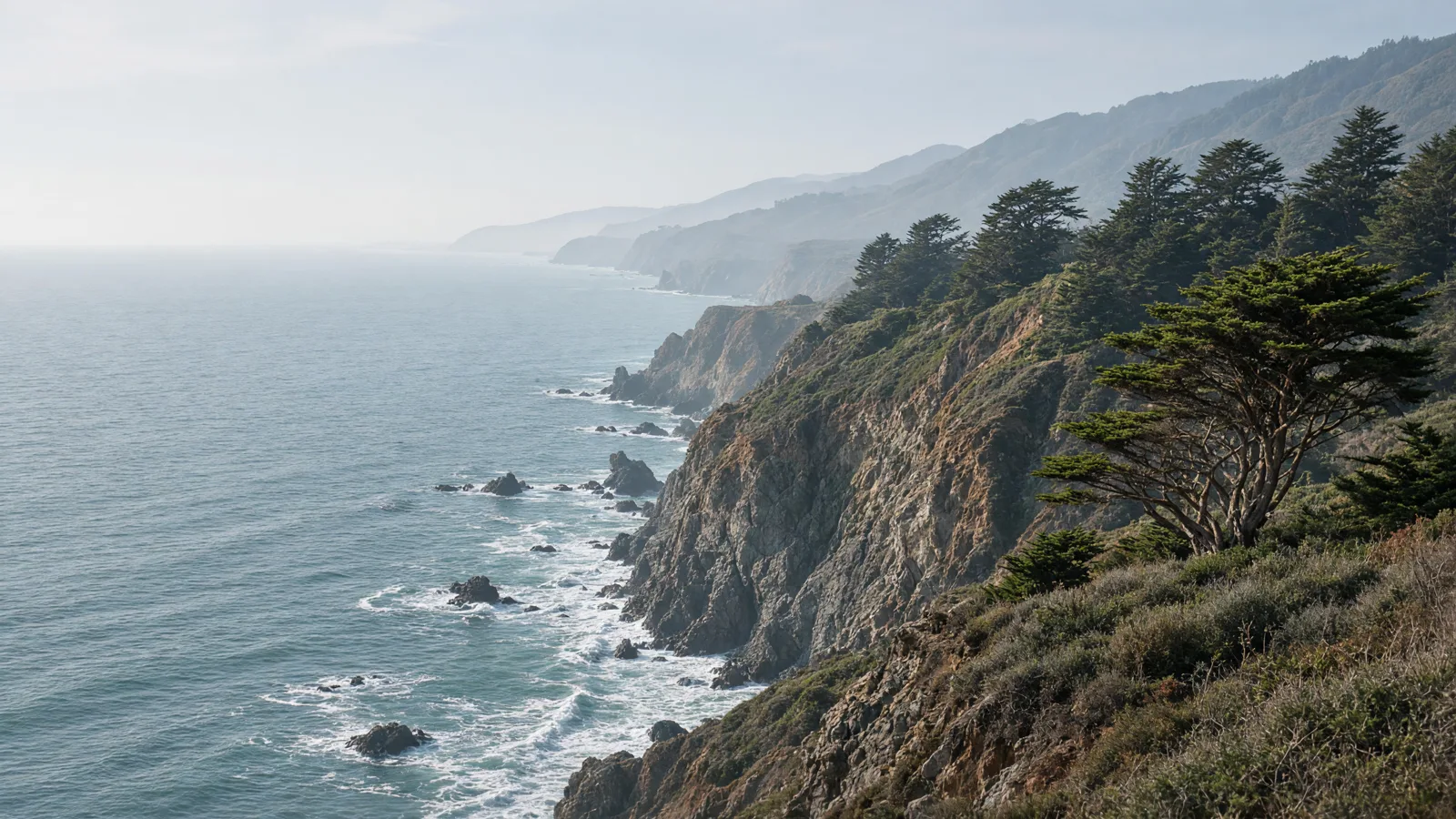 Big Sur Pacific coastline cliffs in California