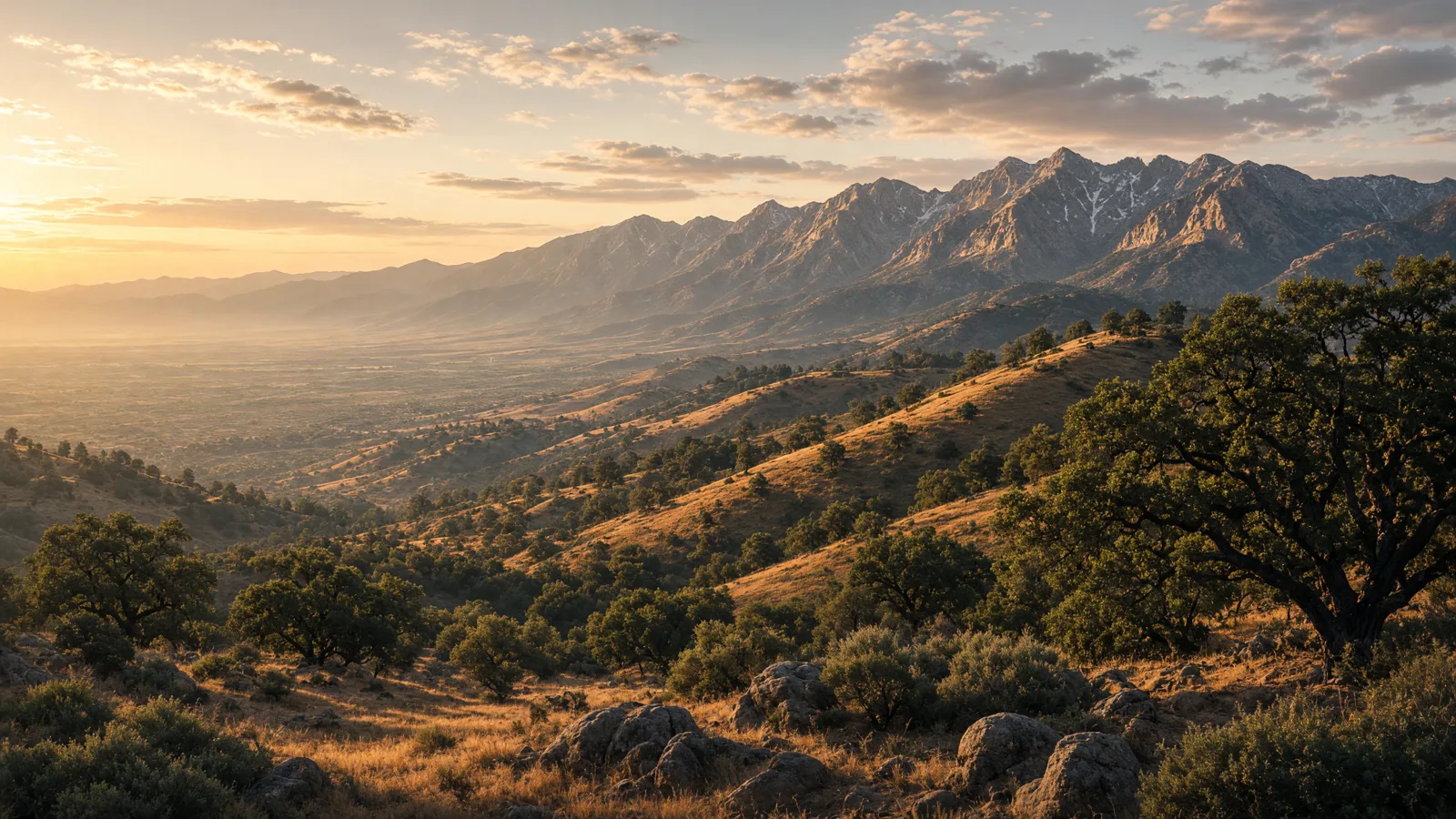 Cinematic landscape of Tulare County, California