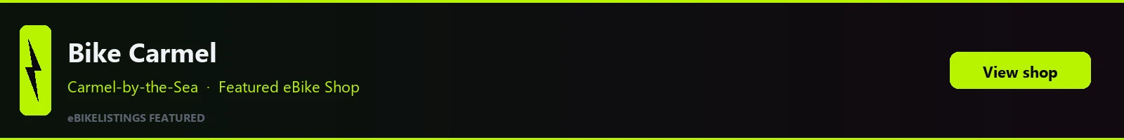 Featured local eBike shop banner: Bike Carmel