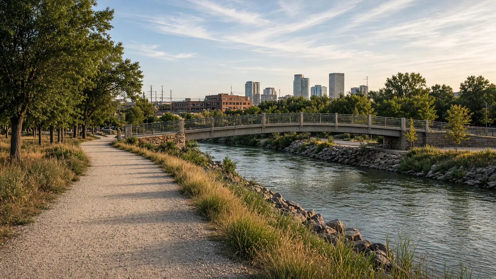 Empty outdoor trail landscape in Denver County, Colorado