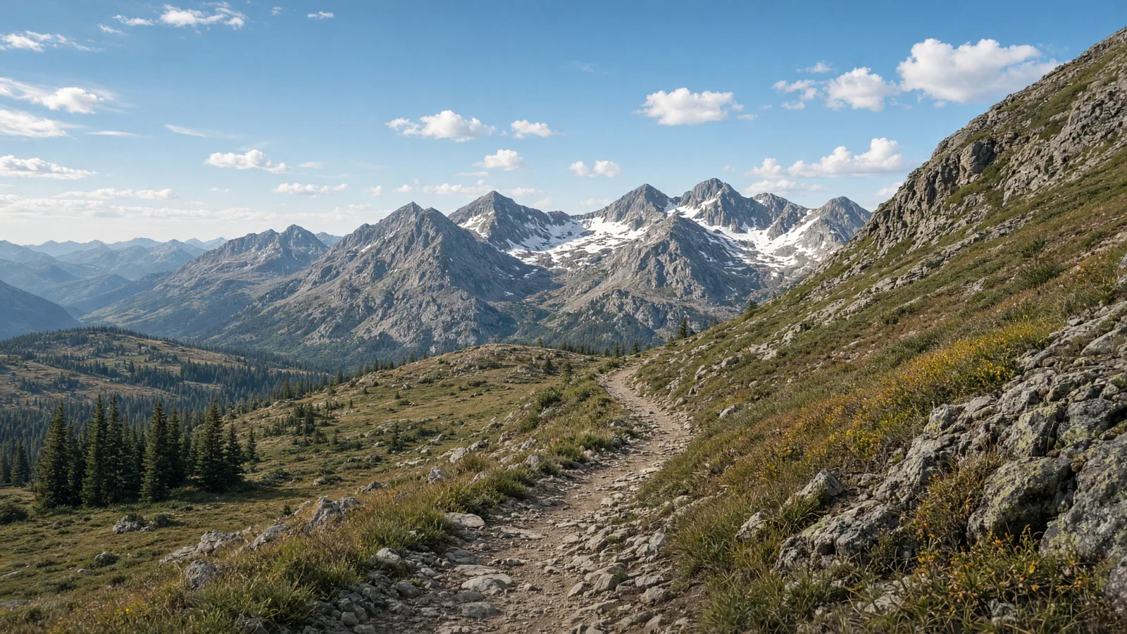 Empty outdoor trail landscape in Grand County, Colorado