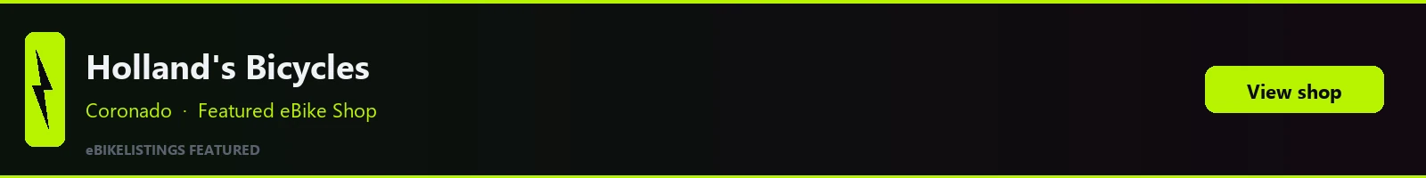 Featured local eBike shop banner: Holland's Bicycles