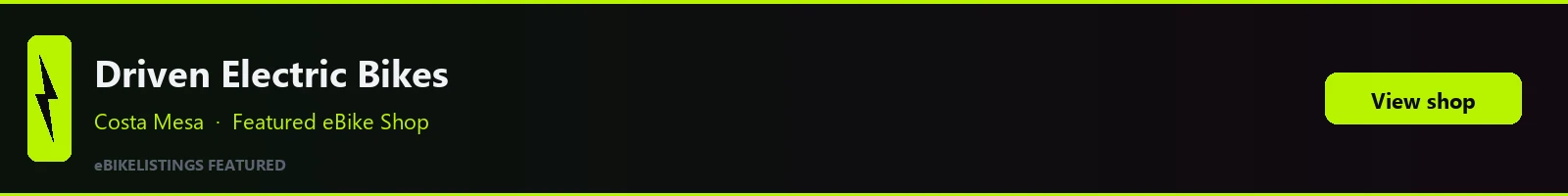 Featured local eBike shop banner: Driven Electric Bikes - Ebike Sales and Repair
