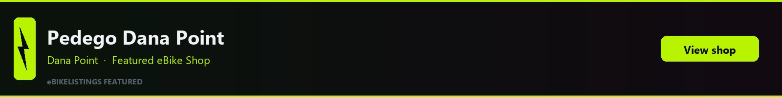 Featured local eBike shop banner: Pedego Electric Bikes Dana Point