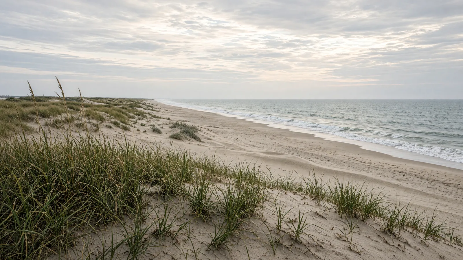 Cape Henlopen dunes and Atlantic shoreline, Delaware