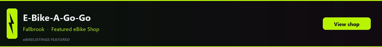 Featured local eBike shop banner: E-Bike-A-Go-Go