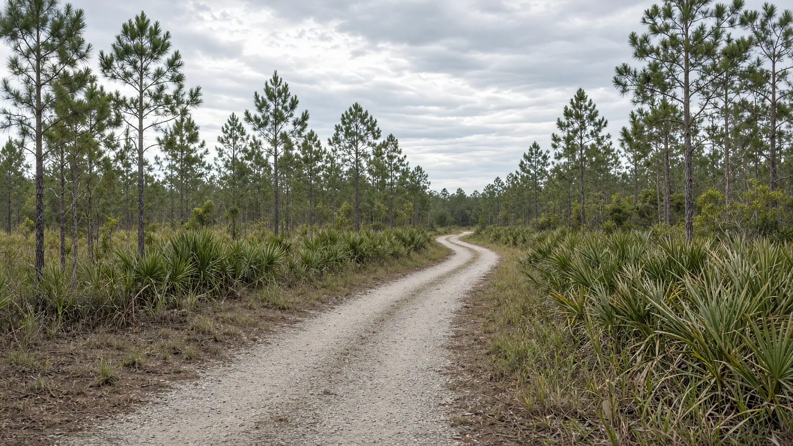 Empty outdoor trail landscape in Alachua County, Florida