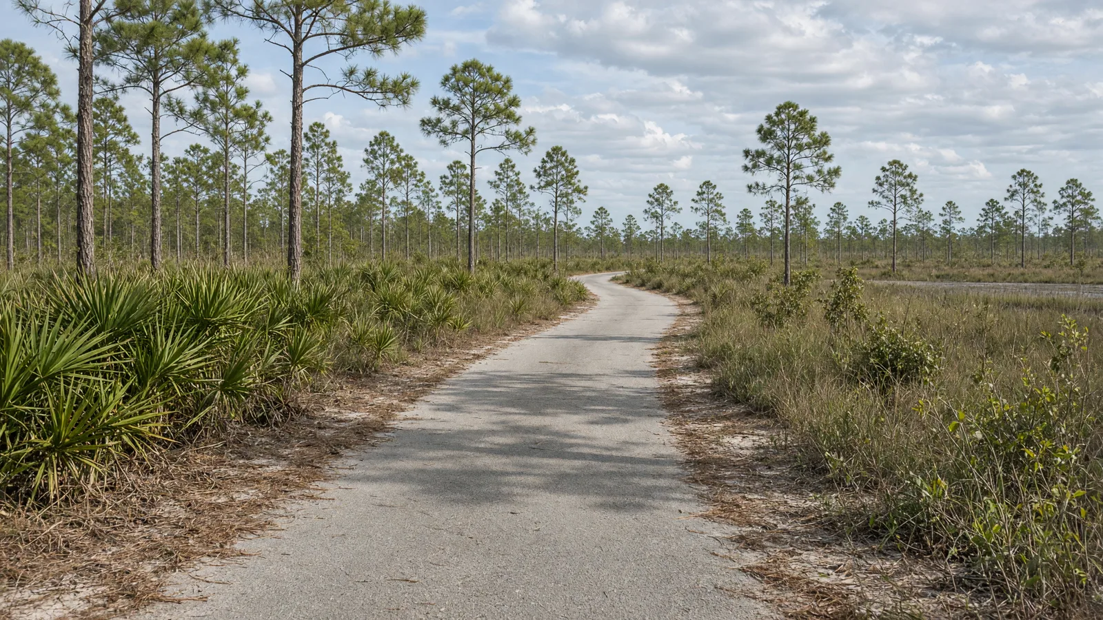 Empty outdoor trail landscape in Brevard County, Florida