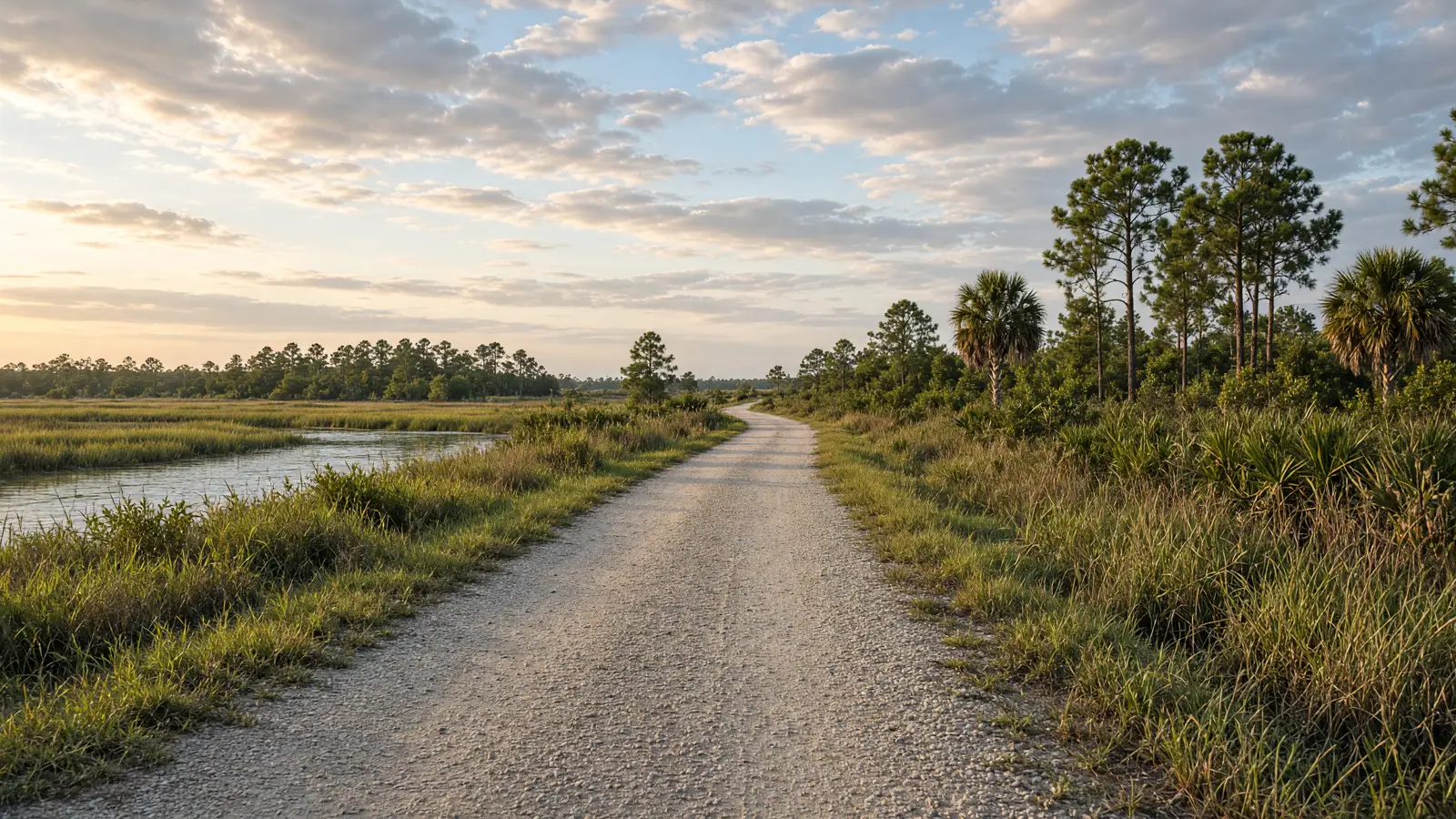 Empty outdoor trail landscape in Broward County, Florida