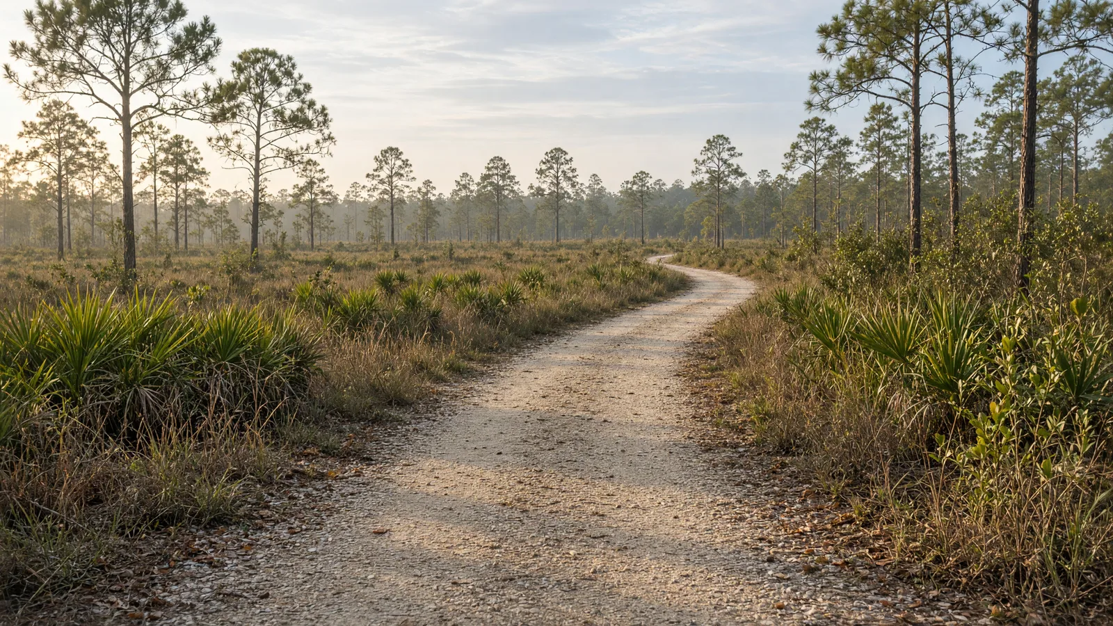 Empty outdoor trail landscape in Charlotte County, Florida
