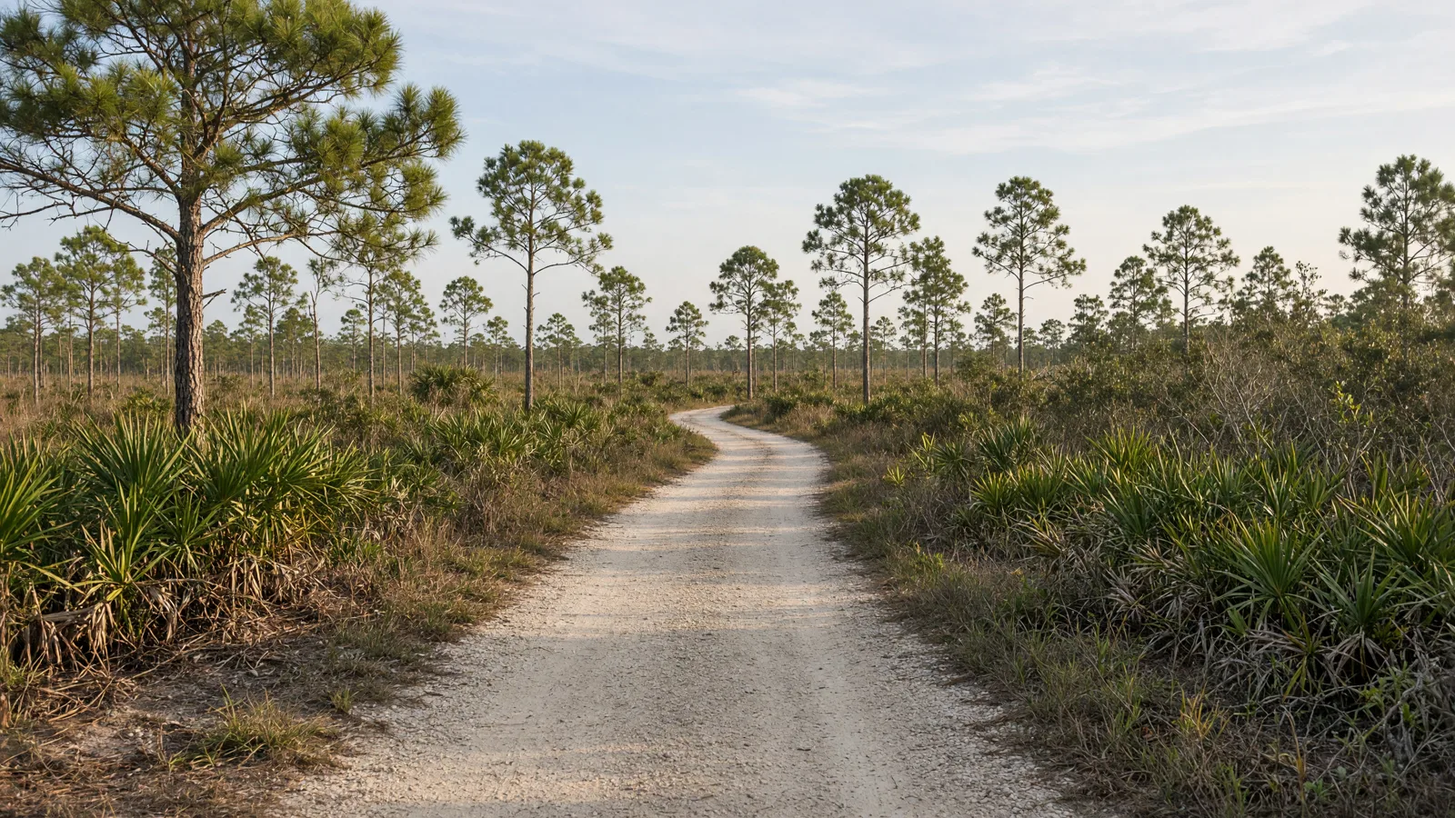 Empty outdoor trail landscape in Citrus County, Florida