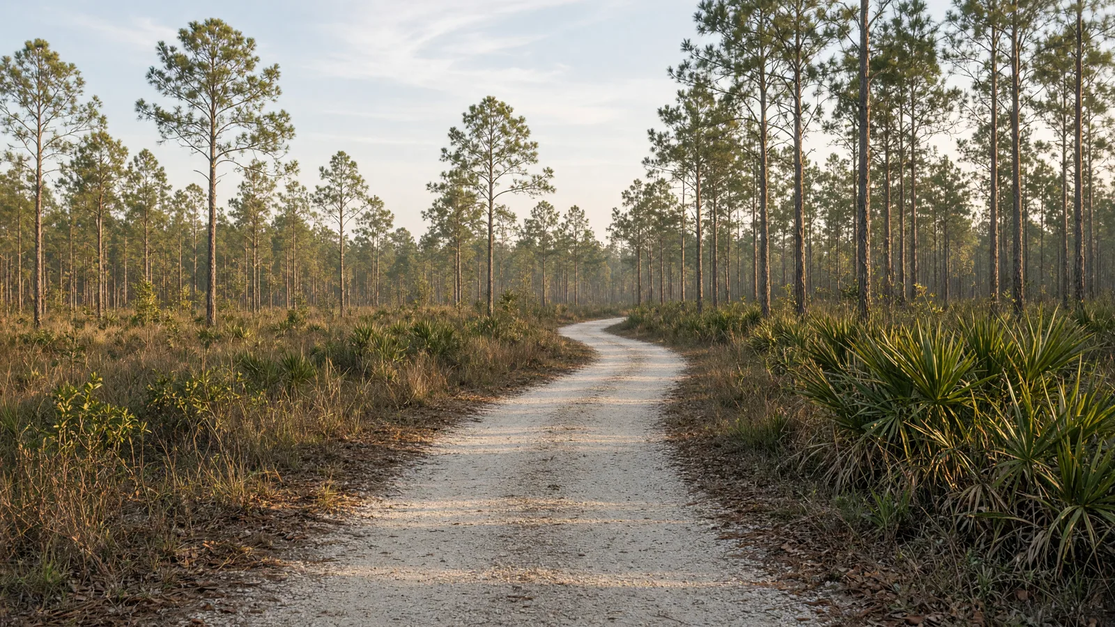 Empty outdoor trail landscape in Clay County, Florida