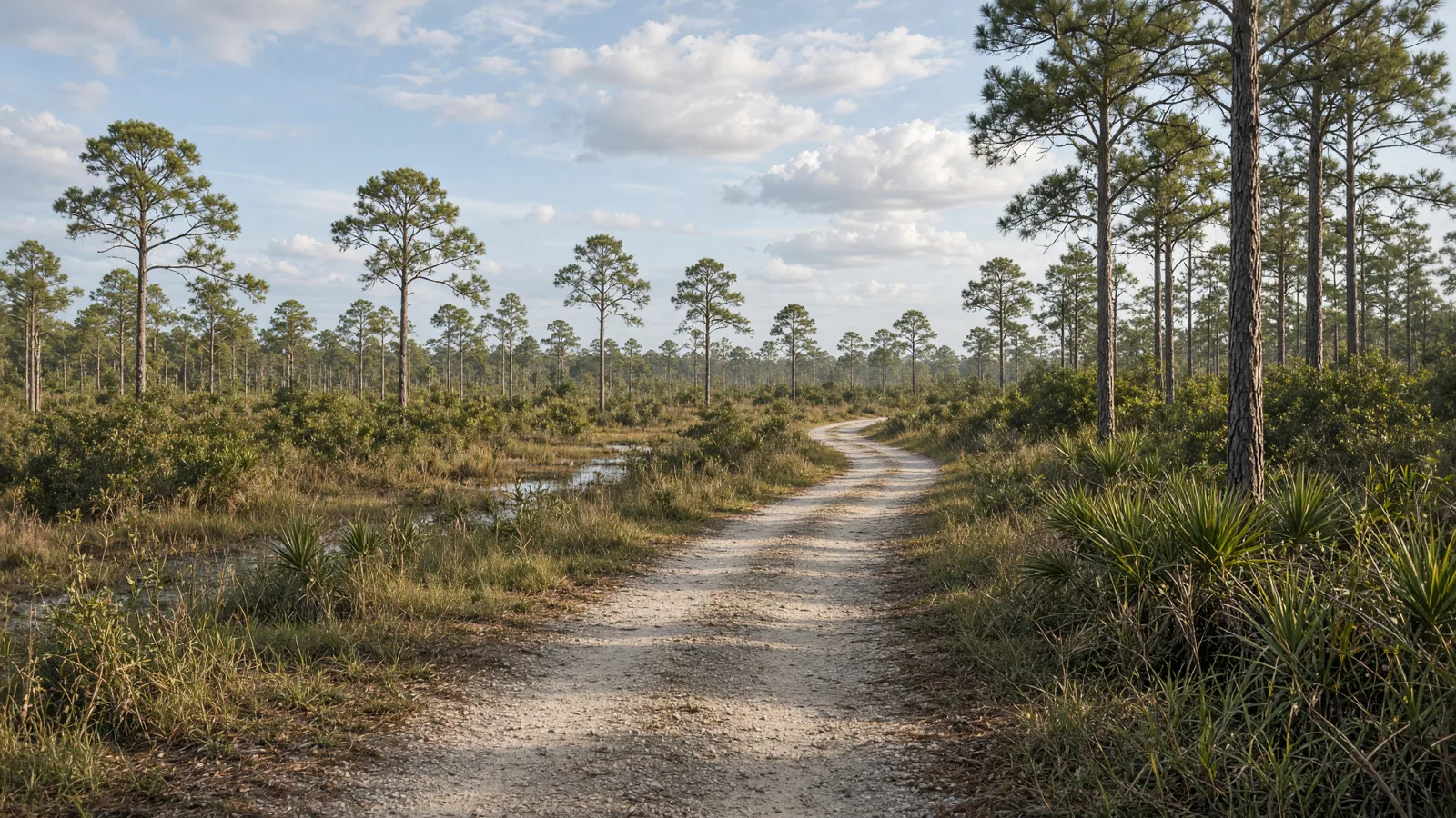 Empty outdoor trail landscape in Columbia County, Florida