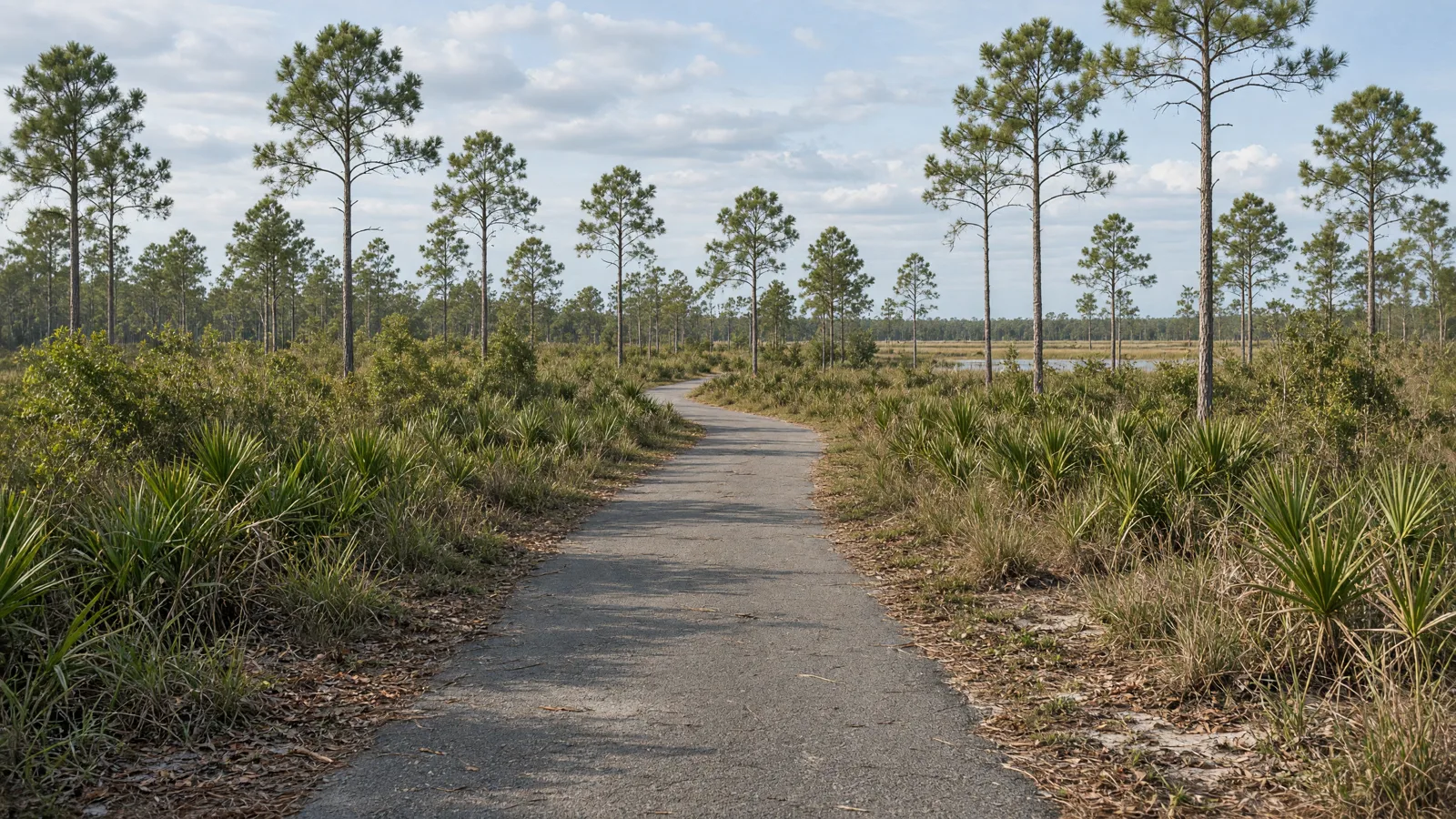 Empty outdoor trail landscape in Escambia County, Florida