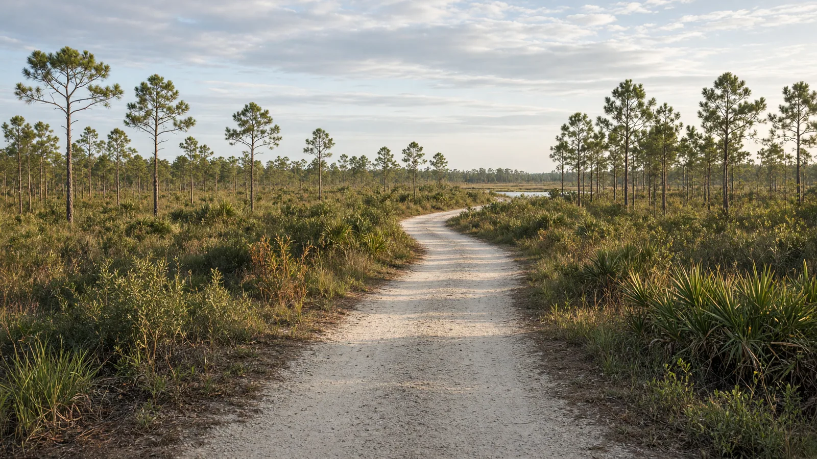 Empty outdoor trail landscape in Gulf County, Florida