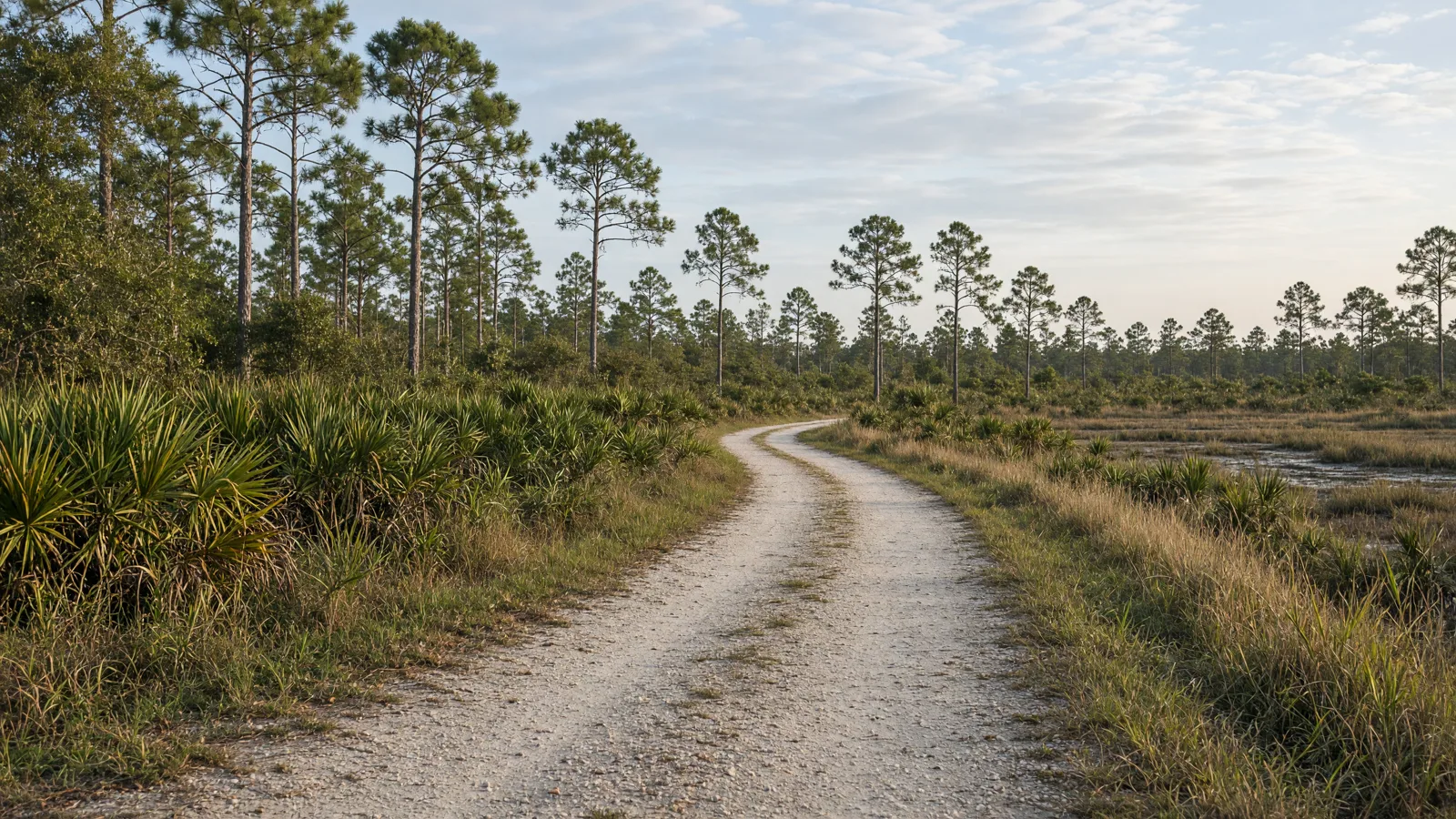 Empty outdoor trail landscape in Hamilton County, Florida