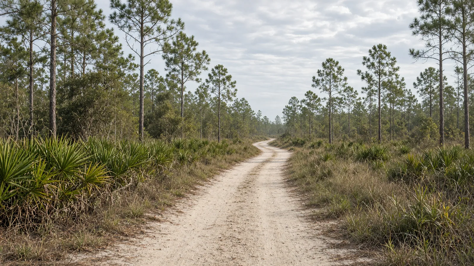 Empty outdoor trail landscape in Hernando County, Florida