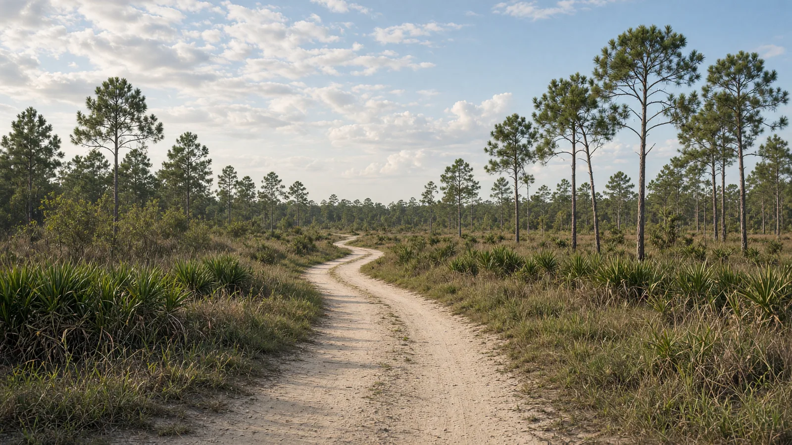 Empty outdoor trail landscape in Highlands County, Florida