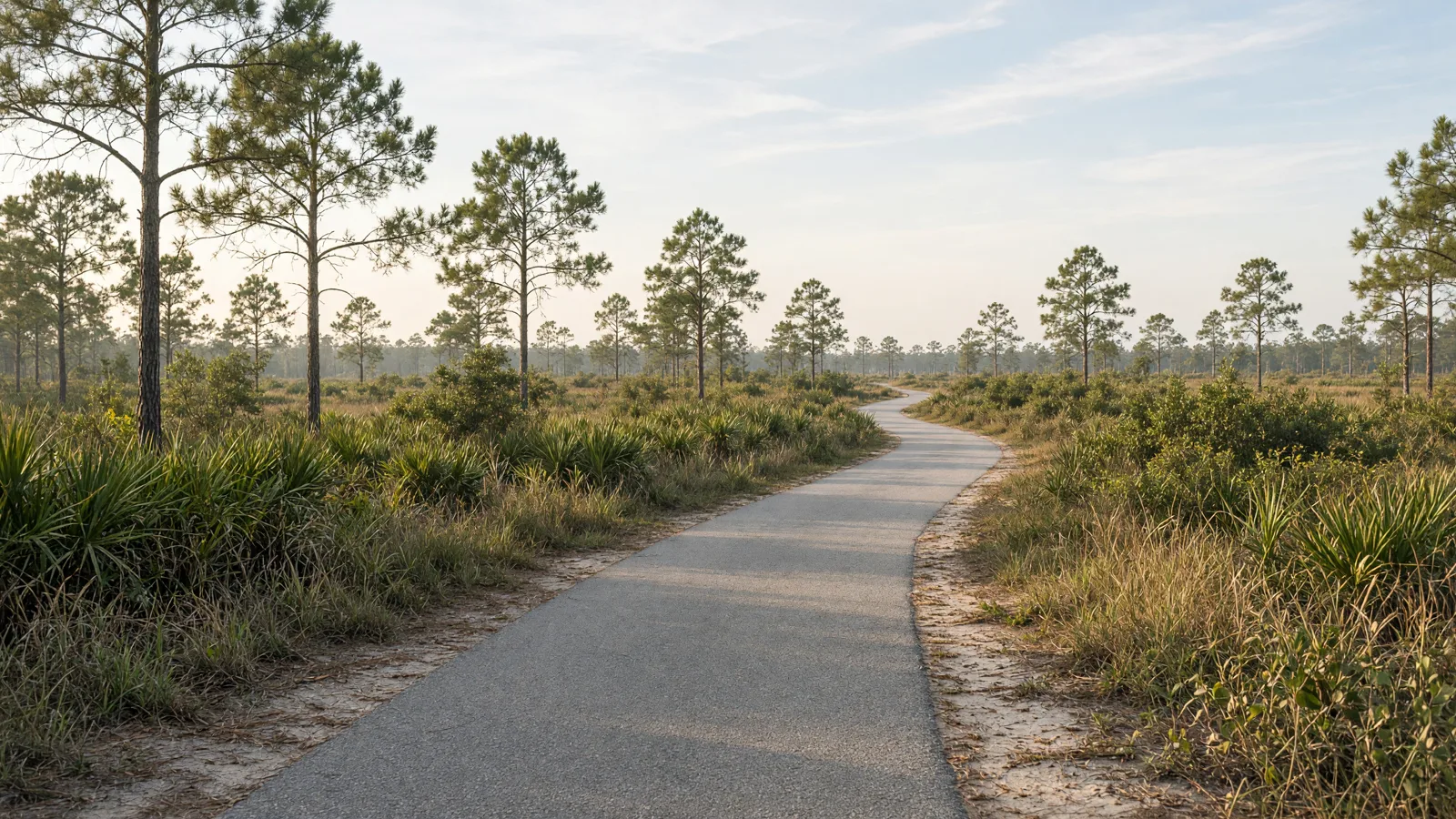 Empty outdoor trail landscape in Indian River County, Florida