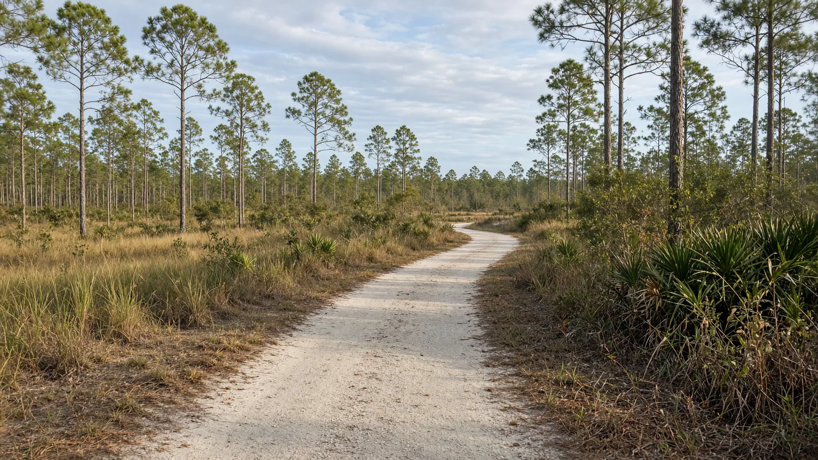 Empty outdoor trail landscape in Leon County, Florida