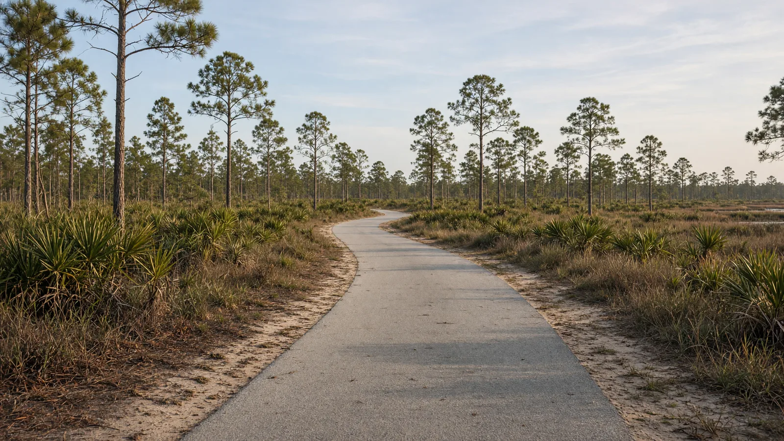 Empty outdoor trail landscape in Manatee County, Florida