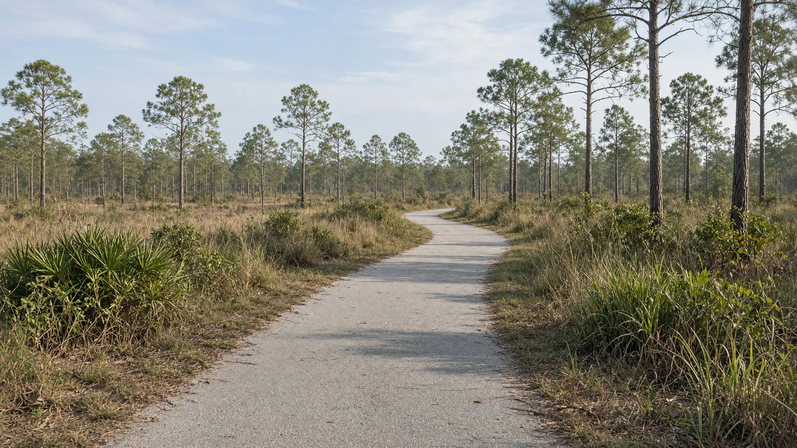 Empty outdoor trail landscape in Nassau County, Florida