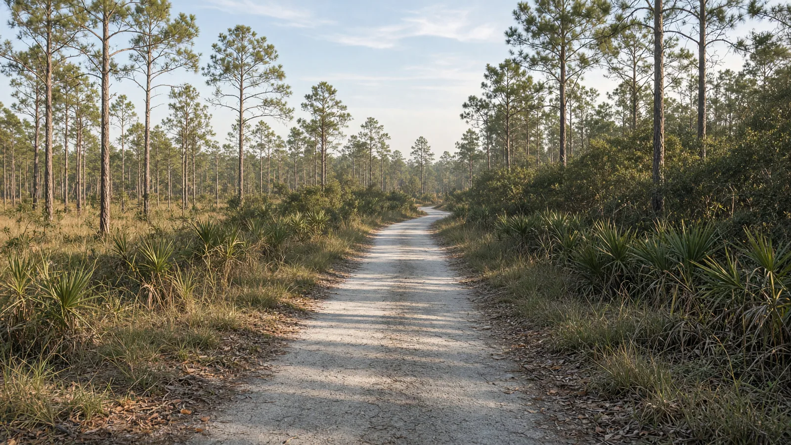 Empty outdoor trail landscape in Okaloosa County, Florida