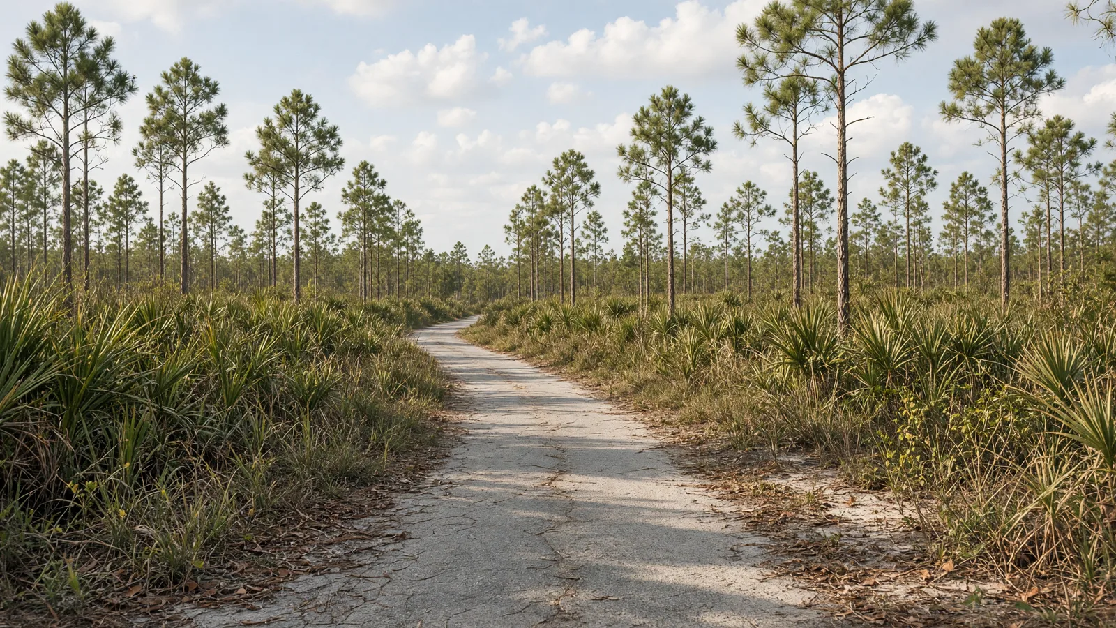 Empty outdoor trail landscape in Palm Beach County, Florida