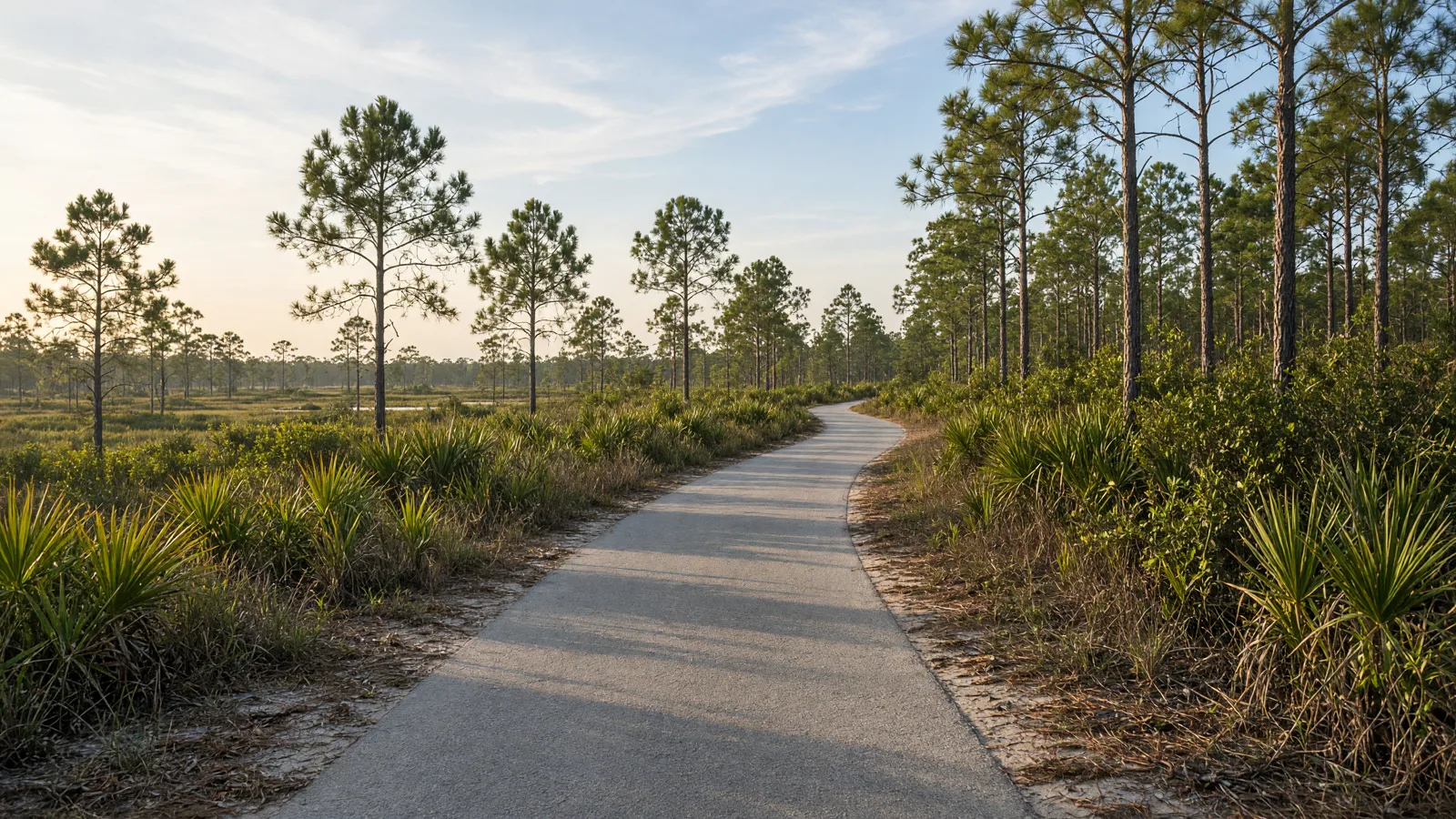 Empty outdoor trail landscape in Pasco County, Florida