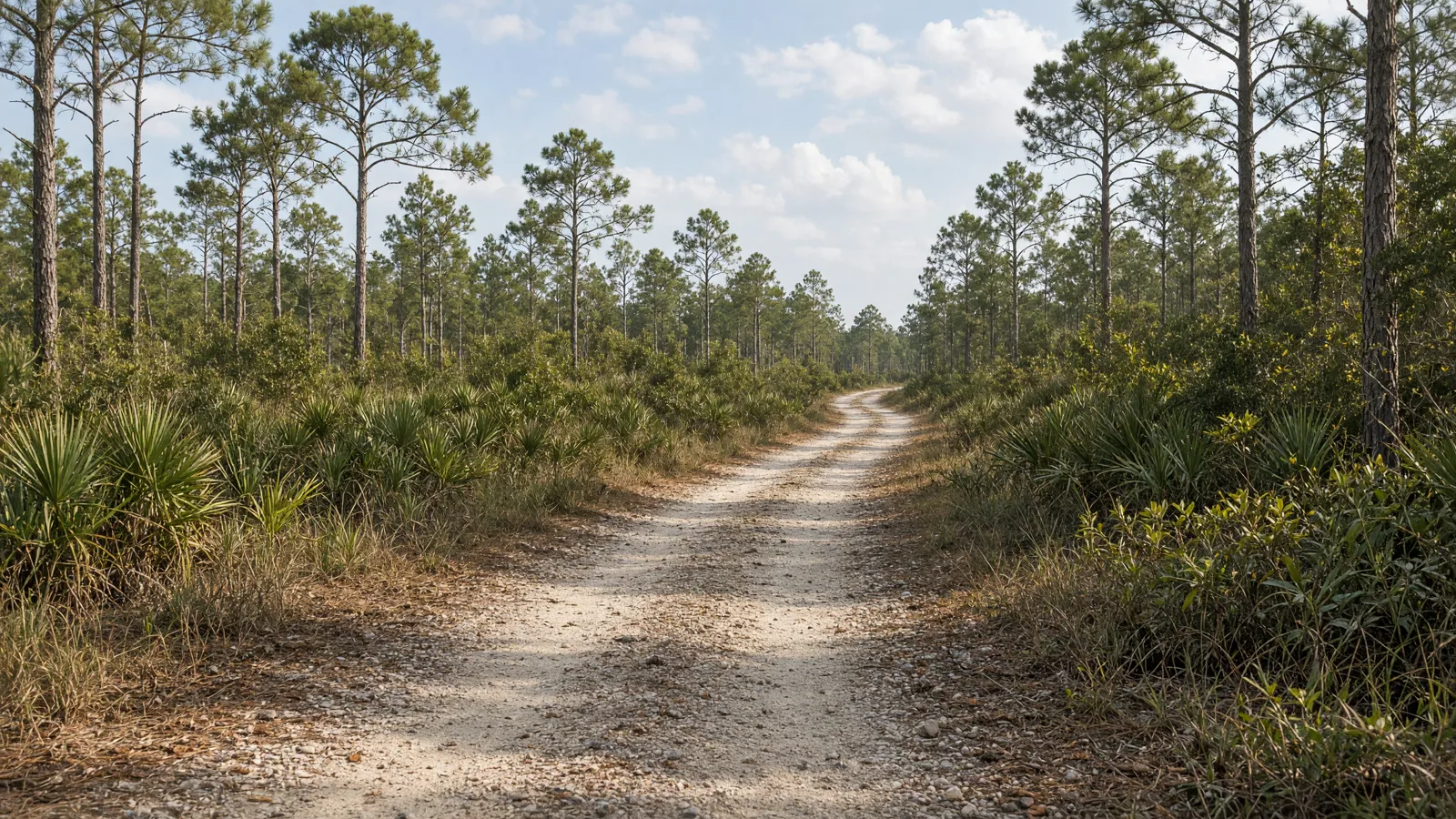 Empty outdoor trail landscape in Putnam County, Florida