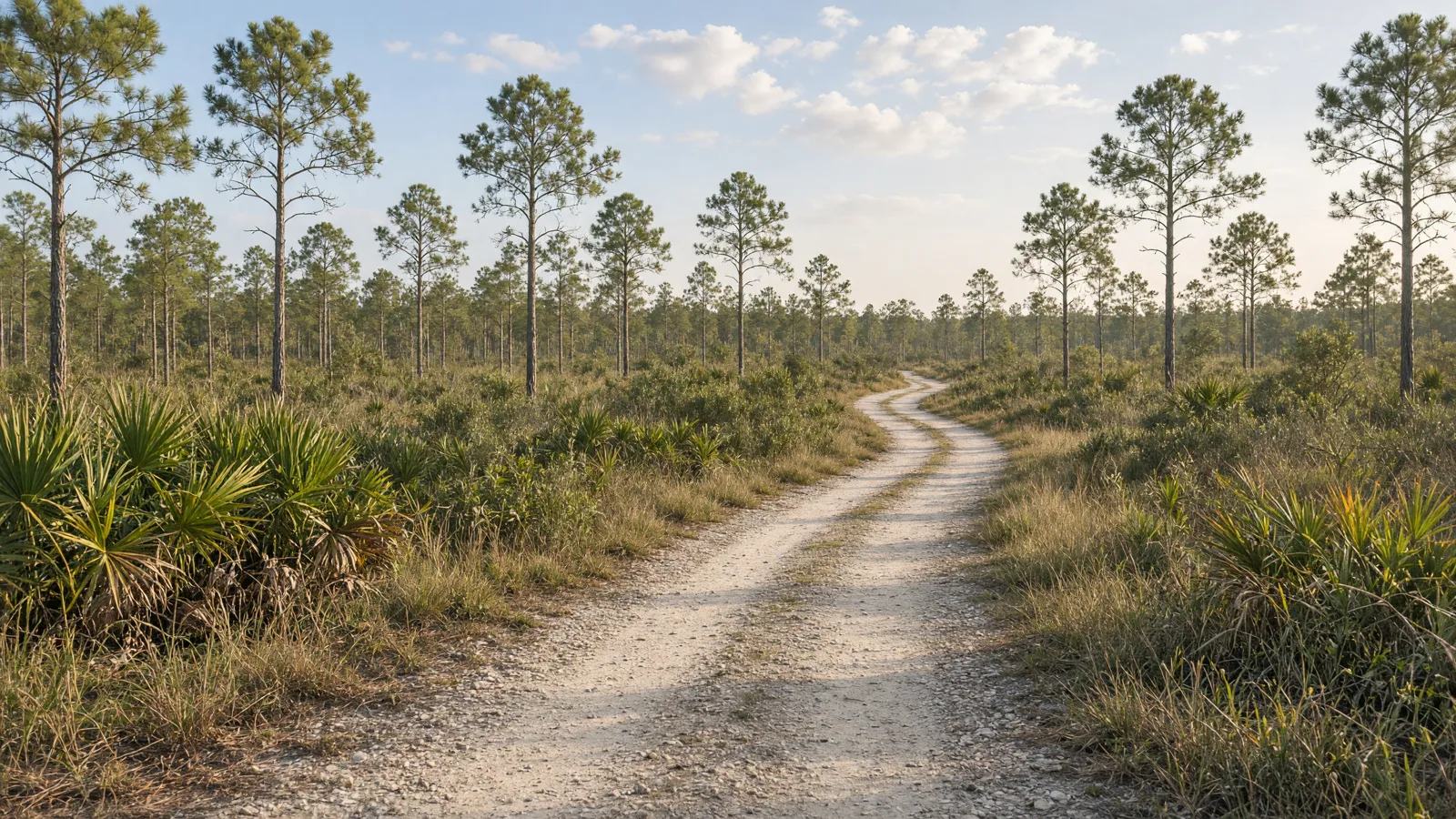 Empty outdoor trail landscape in Sarasota County, Florida