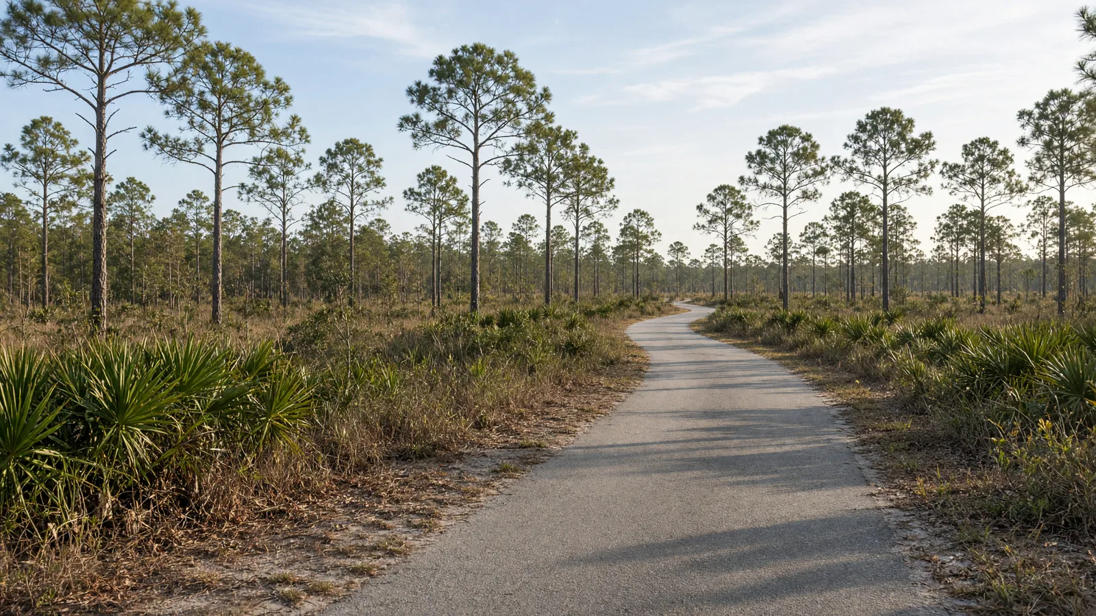 Empty outdoor trail landscape in St Lucie County, Florida