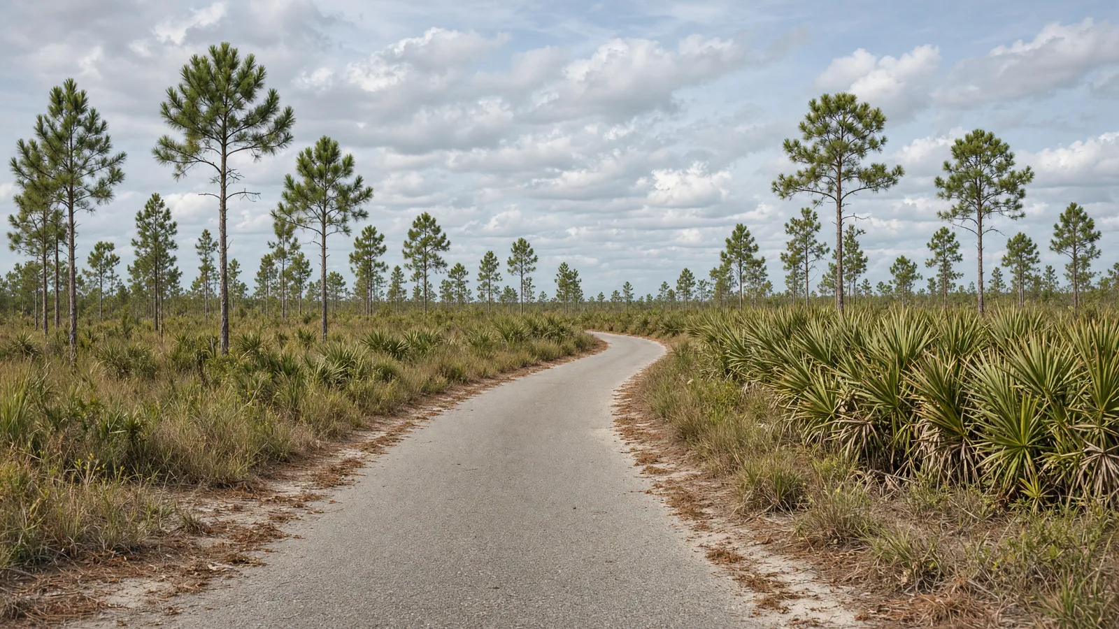 Empty outdoor trail landscape in Sumter County, Florida
